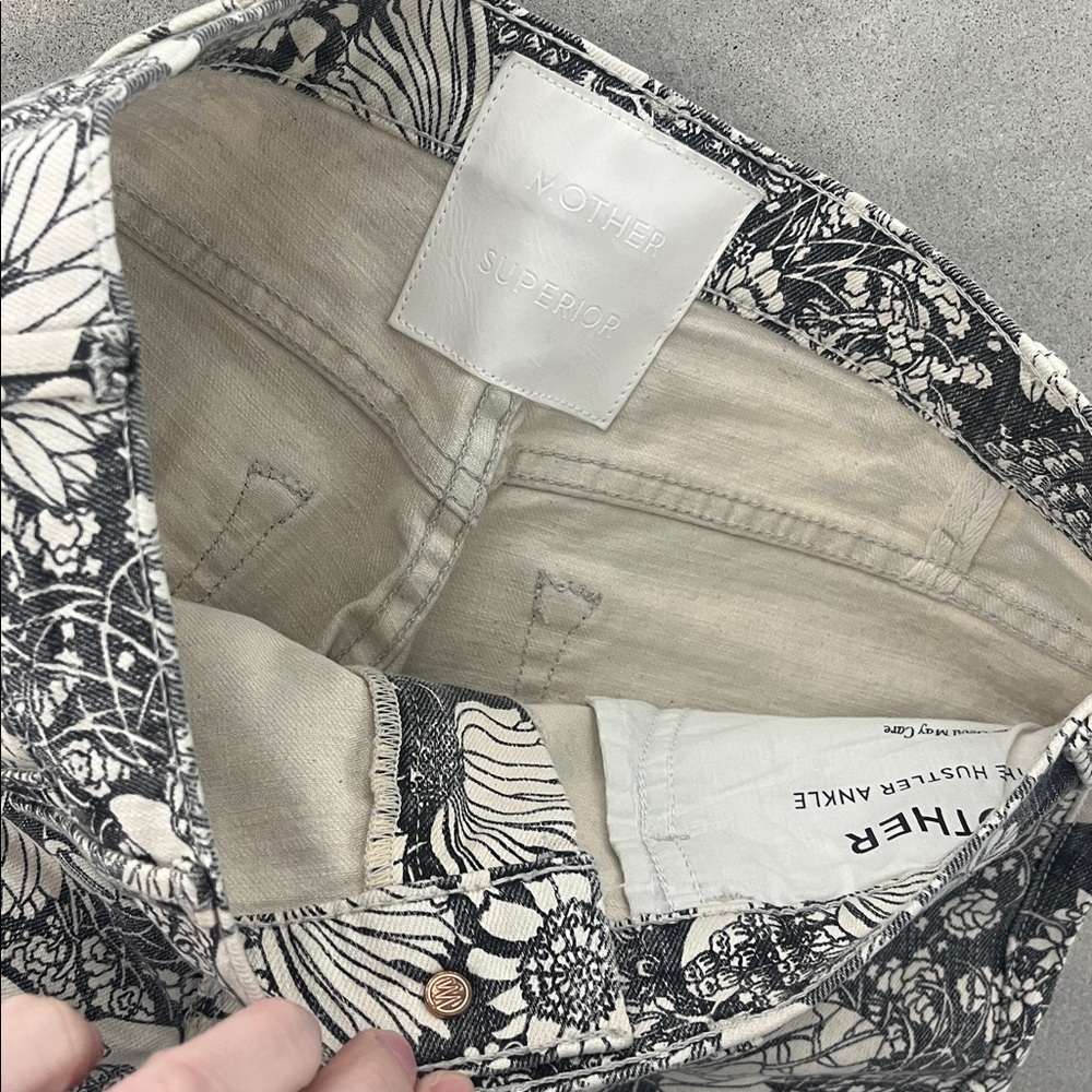 MOTHER Black and White Floral Pants - Picture 3 of 8